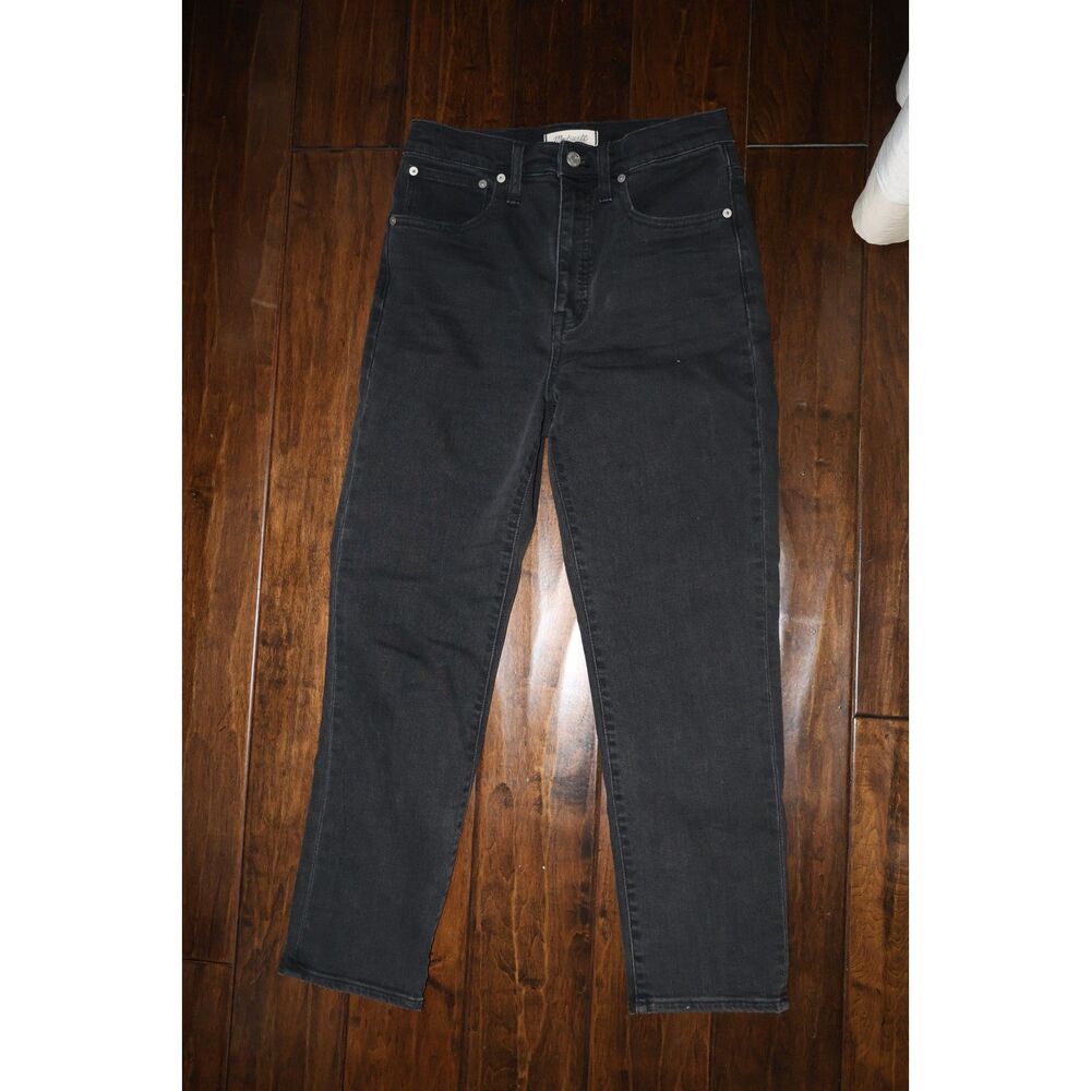 Madewell Classic Straight Black Denim Jeans (Size 27)